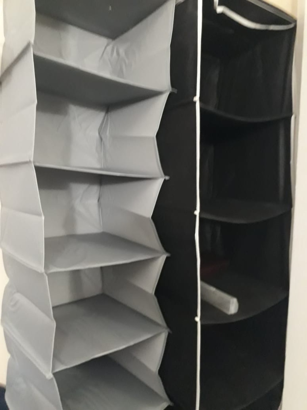 Hanging Closet Shelf Organizer - Gray & Black